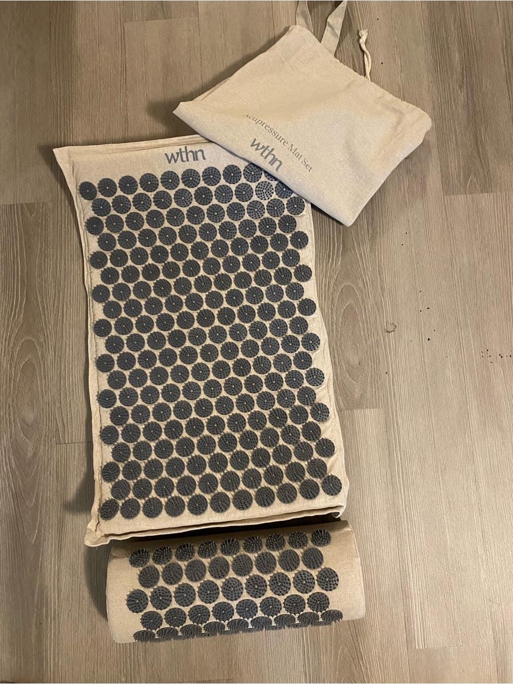 Beige Acupressure Mat and Pillow Set